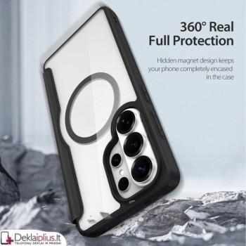 Dux Ducis Skin X Pro dirbtinos odos juodas dėklas su magsafe (Samsung Galaxy S26 Ultra)